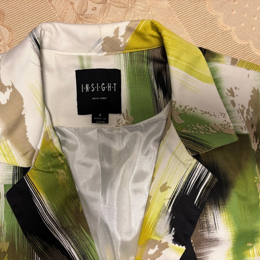 Insight Artistic Green and Black Blazer
